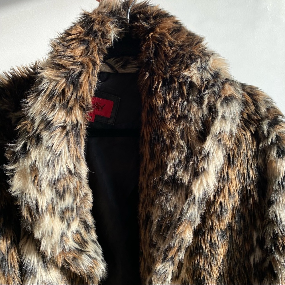 Faux Fur Leopard Coat Jacket
